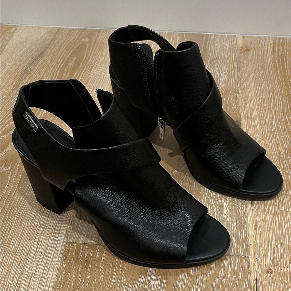 Calvin Klein Black Open-Toe Heels